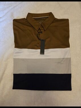 Men's Caramel&Navy Polo
